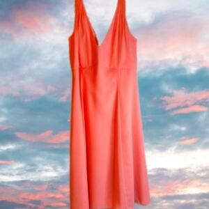 Joanie G 12 coral  flowy sleeveless sheath gown. Mother of Bride, party